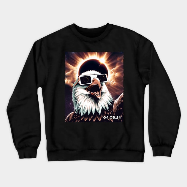 Solar Eclipse Eagle: Bold Tee Honoring the Mighty Eagle Spirit Crewneck Sweatshirt by ArtByJenX